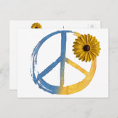 ウクライナ平和シンボルサインひまわりウクライナ戦争 シーズンポストカード (正面/裏面)