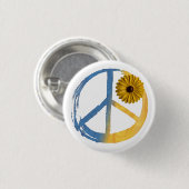 ウクライナ平和シンボルサインひまわりウクライナ戦争 缶バッジ (正面&裏面)