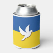 ウクライナ平和ドーブ国旗 缶クーラー (缶正面)