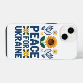 ウクライナ平和ピクセルフォーク芸術 iPhone 14ケース