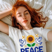 ウクライナ平和ピクセルフォーク芸術 Tシャツ