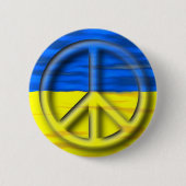 ウクライナ平和ロゴ国旗 缶バッジ (正面)