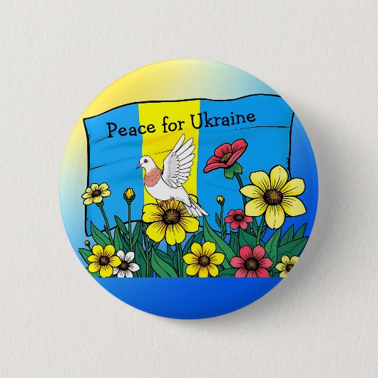 ウクライナ平和 | ウクライナ国旗 缶バッジ (正面)