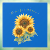 ウクライナ平和。平和のシンボルのひまわり。 ウィンドウサイン (シート3)