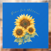 ウクライナ平和。平和のシンボルのひまわり。 ウィンドウサイン (シート2)