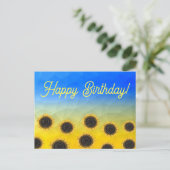 ウクライナ幾何学メッシュパターン 花 誕生日 ポストカード (スタンド正面)