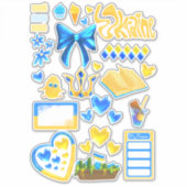 ウクライナ応援カスタム切り抜きビニールステッカー シール (正面)