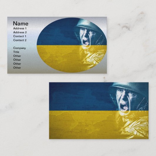 ウクライナ戦争平和兵 名刺 (正面/裏面)