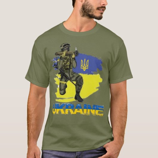 ウクライナ戦士軍人兵士トレントゼレンスキー Tシャツ (正面)