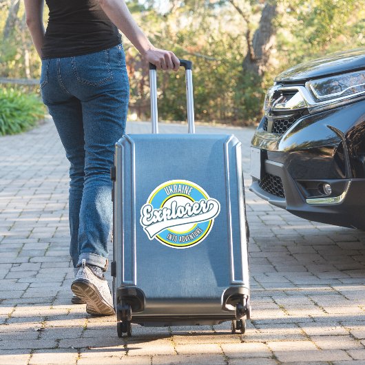 ウクライナ探検家冒険ロゴ. シール (スーツケースインサイチュ)