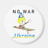 ウクライナ支持の水色イラストレーション マグネット (正面)