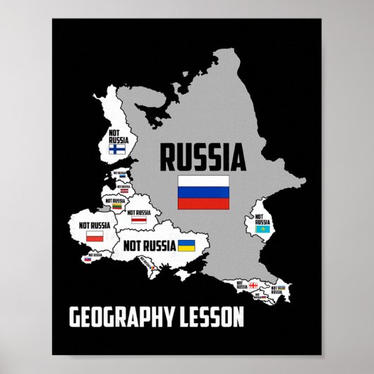 ウクライナ支持 ヨーロッパ地図 ロシア不支持 ポスター (正面)