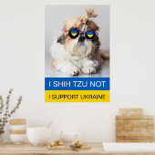 ウクライナ支持 Shih Tzu 非ハート旗 ポスター (キッチン)
