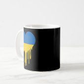 ウクライナ支援と連帯のハート コーヒーマグカップ (正面左)