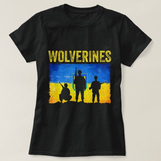 ウクライナ支援ウルベリン Tシャツ (デザイン正面)