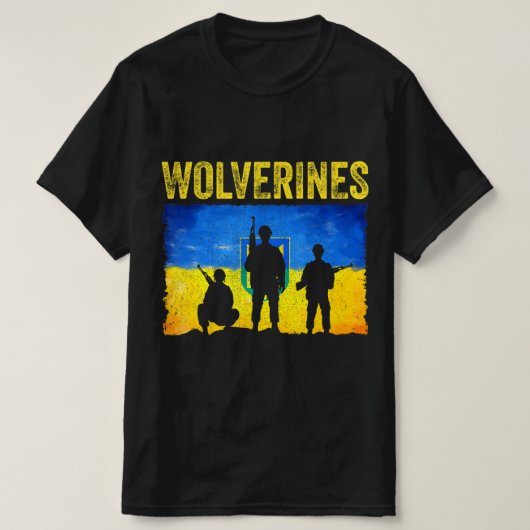 ウクライナ支援ウルベリン Tシャツ (デザイン正面)