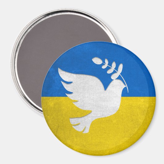 ウクライナ支援 – 国旗 – ウクライナと共に立つ!マグネット マグネット (正面/裏面)