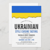 ウクライナ料理|パーティーフラグ招待状 招待状 (正面/裏面)