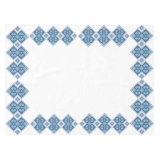 ウクライナ模様のクロスステッチ テーブルクロス (正面(横))