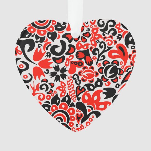 ウクライナ民族フォークアート花のパターンの添付 オーナメント (正面)