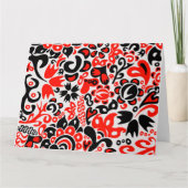 ウクライナ民族フォークアート花のパターンの添付 カード (正面)