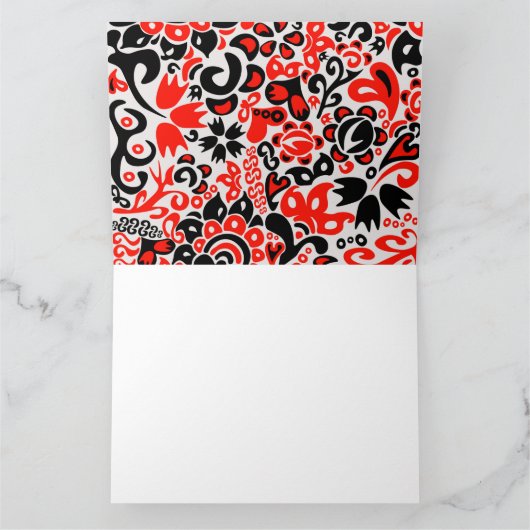 ウクライナ民族フォークアート花のパターンの添付 カード (内部)