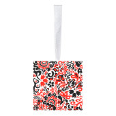 ウクライナ民族フォークアート花のパターンの添付 キューブオーナメント (右)