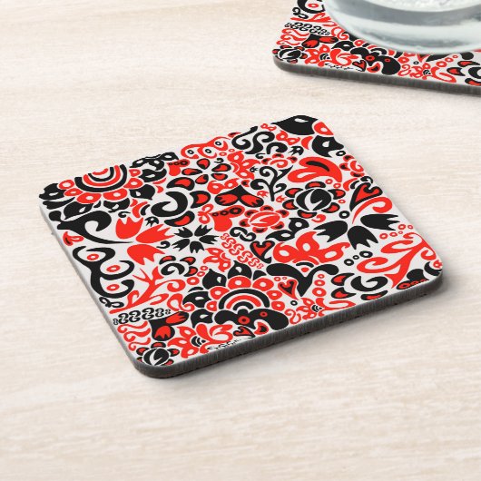 ウクライナ民族フォークアート花のパターンの添付 コースター (左側)