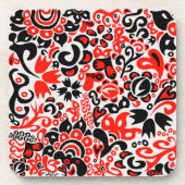 ウクライナ民族フォークアート花のパターンの添付 コースター (正面)