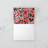 ウクライナ民族フォークアート花のパターンの添付 サンキューカード (内部)