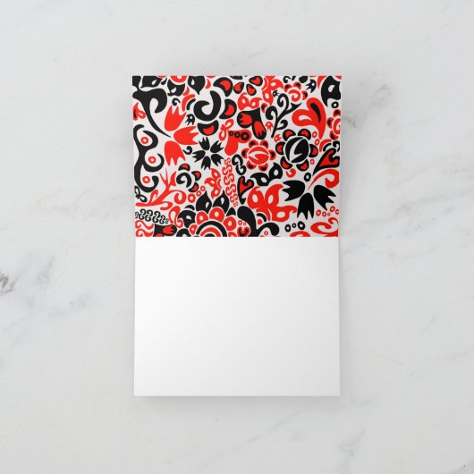 ウクライナ民族フォークアート花のパターンの添付 サンキューカード (内部)