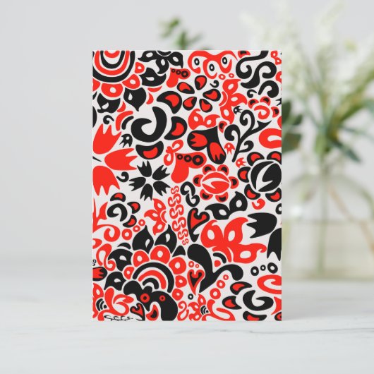 ウクライナ民族フォークアート花のパターンの添付 サンキューカード (スタンド正面)