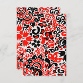 ウクライナ民族フォークアート花のパターンの添付 サンキューカード (正面/裏面)