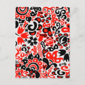 ウクライナ民族フォークアート花のパターンの添付 シーズンポストカード (正面)