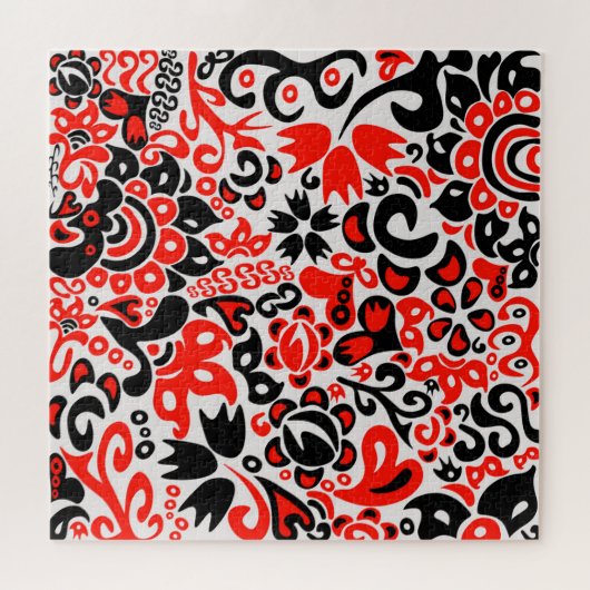 ウクライナ民族フォークアート花のパターンの添付 ジグソーパズル (横)