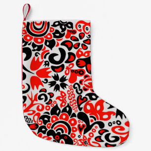 ウクライナ民族フォークアート花のパターンの添付 スモールクリスマスストッキング