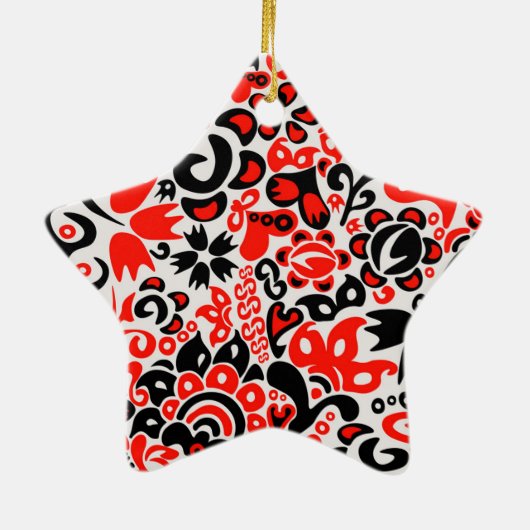 ウクライナ民族フォークアート花のパターンの添付 セラミックオーナメント (裏面)