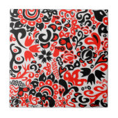 ウクライナ民族フォークアート花のパターンの添付 タイル (正面)