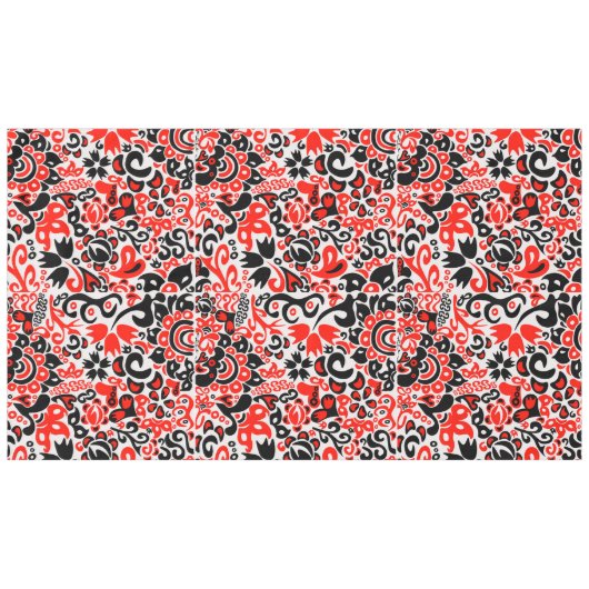 ウクライナ民族フォークアート花のパターンの添付 テーブルクロス (正面(横))