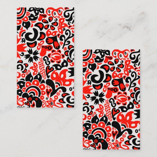 ウクライナ民族フォークアート花のパターンの添付 ノートカード (正面/裏面)