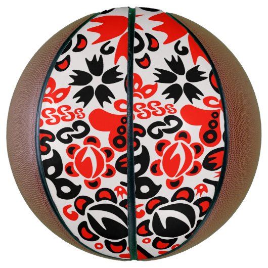 ウクライナ民族フォークアート花のパターンの添付 バスケットボール (縦)