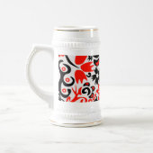 ウクライナ民族フォークアート花のパターンの添付 ビールジョッキ (左)