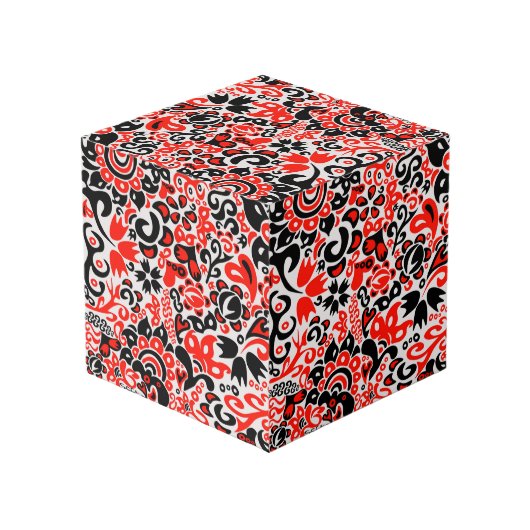 ウクライナ民族フォークアート花のパターンの添付 フォトキューブ (裏面アングル)