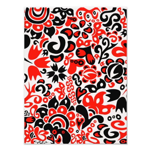 ウクライナ民族フォークアート花のパターンの添付 フォトプリント            (正面)