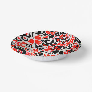 ウクライナ民族フォークアート花のパターンの添付 ペーパーボウル