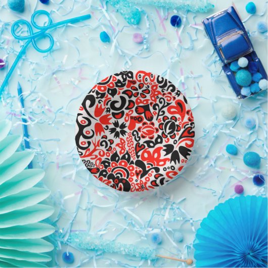 ウクライナ民族フォークアート花のパターンの添付 ペーパーボウル (パーティー)