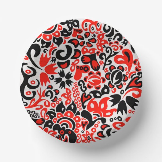 ウクライナ民族フォークアート花のパターンの添付 ペーパーボウル (正面)