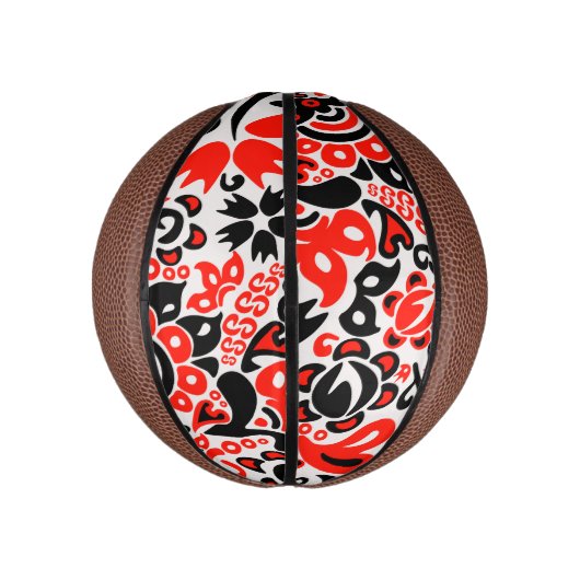 ウクライナ民族フォークアート花のパターンの添付 ミニバスケットボール (縦)