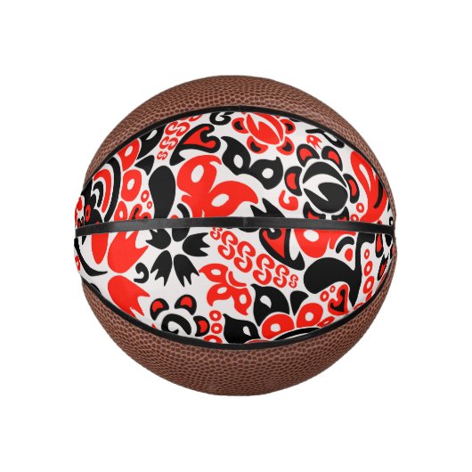 ウクライナ民族フォークアート花のパターンの添付 ミニバスケットボール (正面)