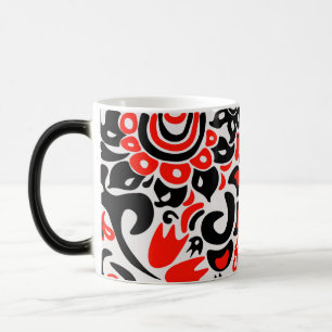 ウクライナ民族フォークアート花のパターンの添付 モーフィングマグカップ